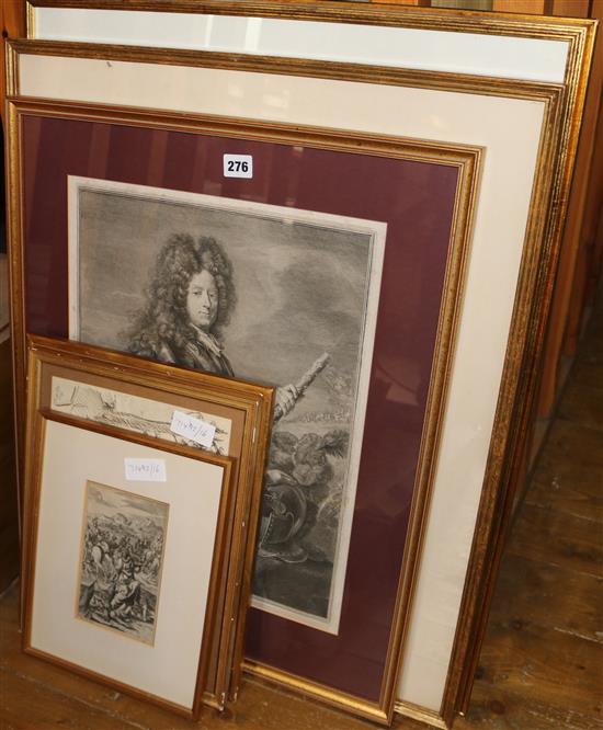 Quantity of framed engravings and prints